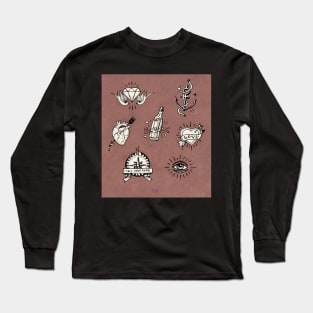 Old school tattoo drawings Long Sleeve T-Shirt